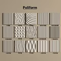 Poliform Wall Panels Showcasing Multiple Decorative Patterns And Different Textures 3d model