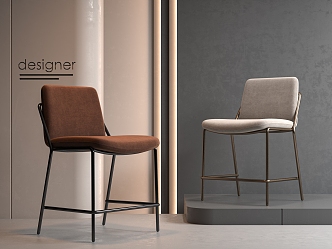 Modern Dining Chair Single Chair Leisure Chair 3d model