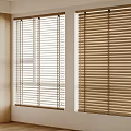 Wooden Window Blinds in Modern Room with Light Control and Natural Tone Design
