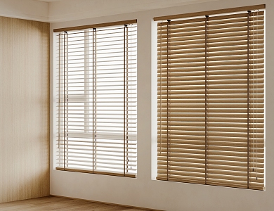 Modern blinds Wooden venetian blinds 3d model