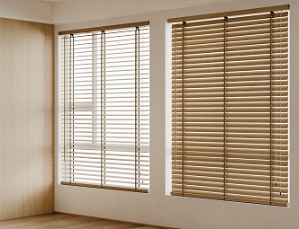 Modern blinds Wooden venetian blinds 3d model