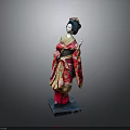 Traditional Japanese Geisha Kimono Costume With Colorful Patterns And Elegant Design