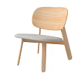 Modern Minimalist Single Chair With Light Gray Cushion And Natural Wooden Frame Design
