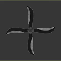 Traditional Metal Shuriken Weapon With Four Sharp Blades And Central Ring Design