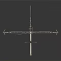 Outdoor Metal TV Antenna Design With Horizontal Bars And Vertical Pole
