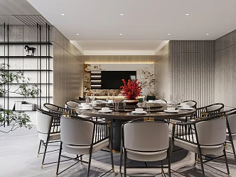 Hotel Restaurant Rooms 3d model