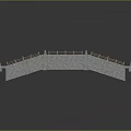 Traditional Stone Arch Bridge Structure With Wooden Railings And Brick Pavement
