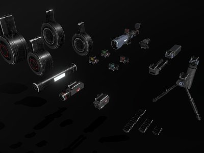 Sci-fi weapon accessories model