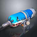 Blue Shark Shaped Daily Life Product With Silver Parts Black Hook And Cartoon Design