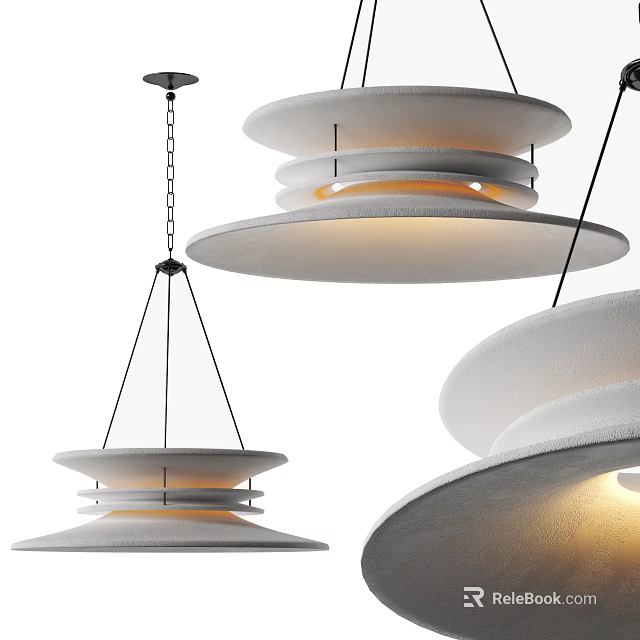 Modern Multi Layer Circular Chandelier With Soft Lighting And Minimalist Design 3d model 
