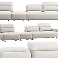 Modern Modular Casual Sofa Set With Upholstered Design And Neutral Accent Pillows 3d model