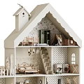 Detailed Multi Level Dollhouse With Staircase Furniture Decorations And Interior Rooms