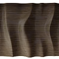 Modern Dark Brown Wainscoting With Wavy Striped Texture For Interior Walls 3d model