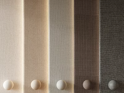 Modern Wall Panels With Various Colors Textures And Round Decorative Balls 3d model