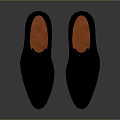 Genuine Black Leather Formal Shoes With Orange Lining For Daily Use