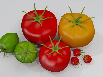 Modern tomatoes 3d model