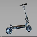 Stylish Electric Scooter With Blue Wheels And Modern Urban Commuting Design
