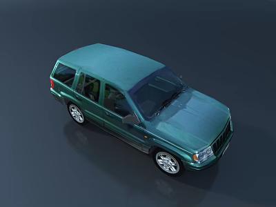Green SUV Car Exterior With Shiny Body Windows And Alloy Wheels 3d model