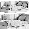 Modern Upholstered Sofa Bed With Soft Pillows And Multiple Color Options