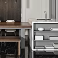 Modern Wooden Dining Table Set With Chairs Bench Dark Wood Wall And Pendant Lights