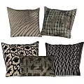 Modern Decorative Throw Pillows With Various Geometric Patterns And Neutral Tones 3d model