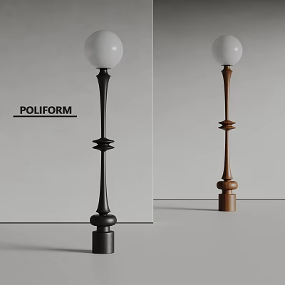 Poliform Modern Floor Lamp With Black And Brown Design For Interior Home Decor 3d model