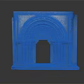 Ancient Stone Architectural Fragment With Arched Design And Decorative Carved Columns