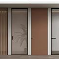 Elegant Modern Interior Swing Doors With Wooden Frames And Glass Panel Designs 3d model