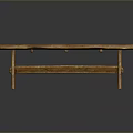 Rustic Solid Wood Dining Table With Plank Top And Sturdy Wooden Legs