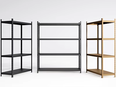 Sturdy Multi Layer Display Shelves In Different Colors For Retail Storage 3d model