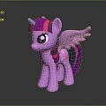 Pink Pony Toy Figure With Horn Wings Purple Pink Mane And Star Tail
