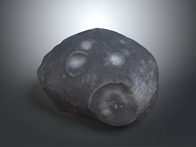 Natural Gray Stone With Irregular Shape Surface Indentations And Textured Details 3d model