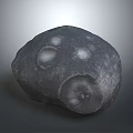 Natural Gray Stone With Irregular Shape Surface Indentations And Textured Details