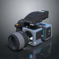 Professional 3D Rendered Digital Camera Body Featuring Detachable Lens Viewfinder And Control Buttons