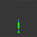Colorful Toy Weapon Water Gun Featuring Green Tank Blue Body Red Button And Foam Projectile