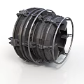 Industrial Black Mechanical Ring Component With Metal Rings Grooves And Connectors