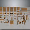 Household Items Wooden Models With Furniture Components Home Decor Elements And Daily Use Products