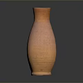 Handcrafted Carved Clay Vase Sculpture In Orange Ceramic With Textured Patterns