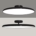 Modern Round Ceiling Light With Black Frame And White Luminous Shade 3d model