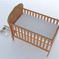 Wooden Baby Crib With Curved Headboard And Color Swatch Options