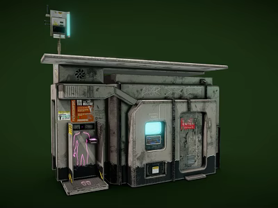 Modern Commercial Equipment Featuring Compact Structure Roof Integrated Screen And Functional Signage 3d model
