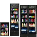 Commercial Beverage Refrigerators Display Colorful Bottled Drinks In Retail Setting