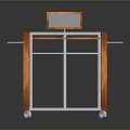 Pet Transport Cart with Orange Frame Metal Mesh Wheels and Display Screen