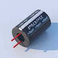 Various Electronic Capacitors In Array With Different Sizes And Colored Leads 3d model