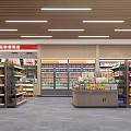 Spacious Well Stocked Supermarket Department Store With Groceries Drinks Daily Necessities Shelves And Refrigerated Cases