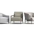 Modern Single Sofa Designs in Various Colors and Comfortable Fabric Styles 3d model