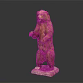 Hand Carved Standing Bear Sculpture With Realistic Details And Stable Base