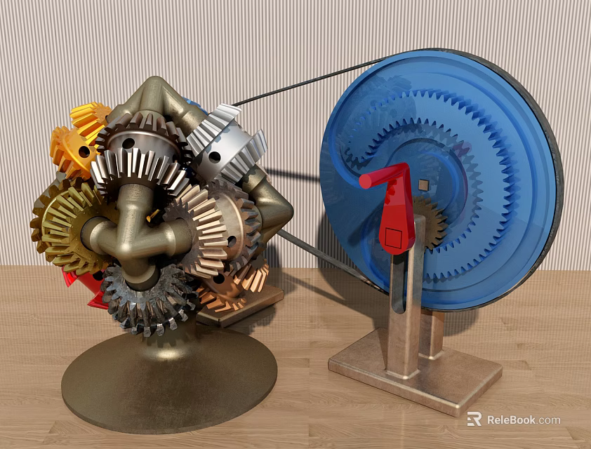 Hardware Tools Featuring Assorted Gears Red Clamp Mechanical Parts and Metal Components 3d model 