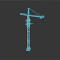 Tall Construction Tower Crane With Extended Boom And Metal Structure