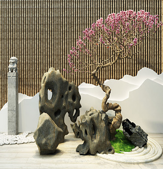 New Chinese Gardening Sits Horticultural Sits Combination 3d model